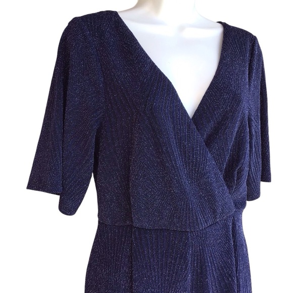 Mi Ami Navy Blue Shimmer Romper Size Medium - Picture 5 of 10